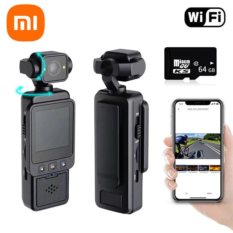 Xiaomi Handheld 1080p 180 ° Rotating Mini Portable Anti-shake Camera Wearable Night Vision Wifi Sports Camera Cycling Recorder by MVEnergo