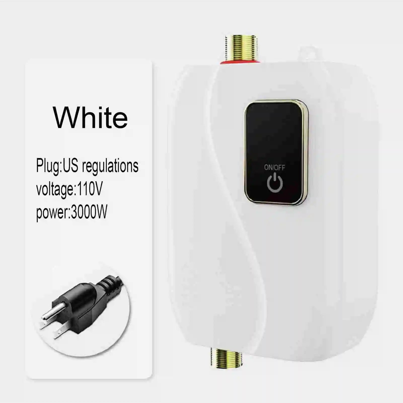 Instant Water Heater 220V 3500W Mini Electric Tankless Hot Water Heater Bathroom Kitchen Washing with LCD Display for Shower Bat by MVEnergo