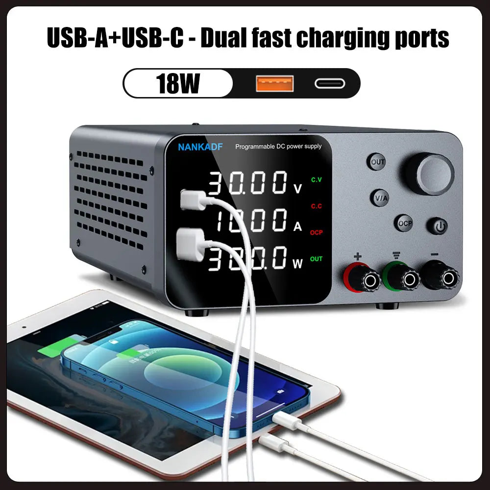 NANKADF DC Lab Power Supply 30V 60V Adjustable Voltage Regulator Preset Voltage Current Dual Input Voltage 220V/110V by MVEnergo