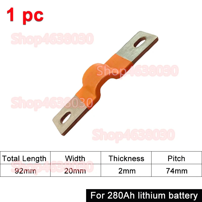 230Ah 280Ah 300Ah 12V Busbar Lifepo4 Battery Flexible Copper Connector 56mm 74mm for Lifepo4 Battery Use 1/2/3/4/8pcs
