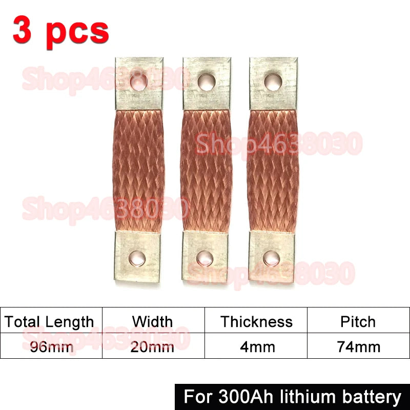 230Ah 280Ah 300Ah 12V Busbar Lifepo4 Battery Flexible Copper Connector 56mm 74mm for Lifepo4 Battery Use 1/2/3/4/8pcs