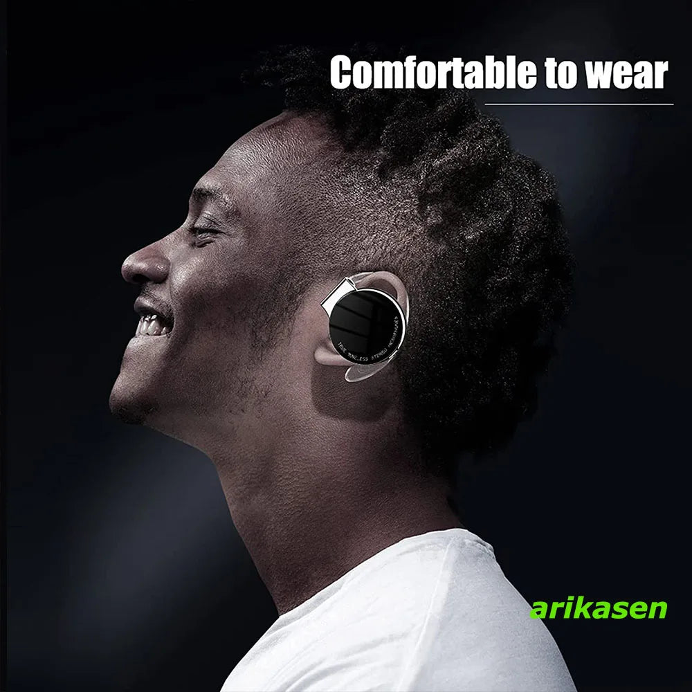 Open Ear Headphones TWS Wireless Bluetooth Earphones Noise Cancelling Microphones Headsets with Lights for Night Runnning Sport by MVEnergo