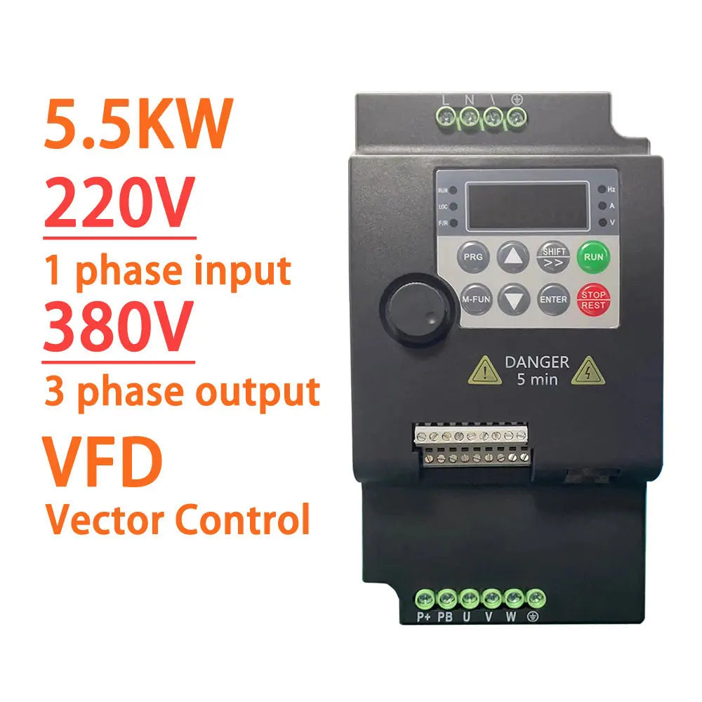 220V 380V VFD Variable Frequency Drive Inverter 0.75/1.5/2.2/3.7/4/5.5KW Vector Control Variator Speed Adjuster Controller by MVEnergo