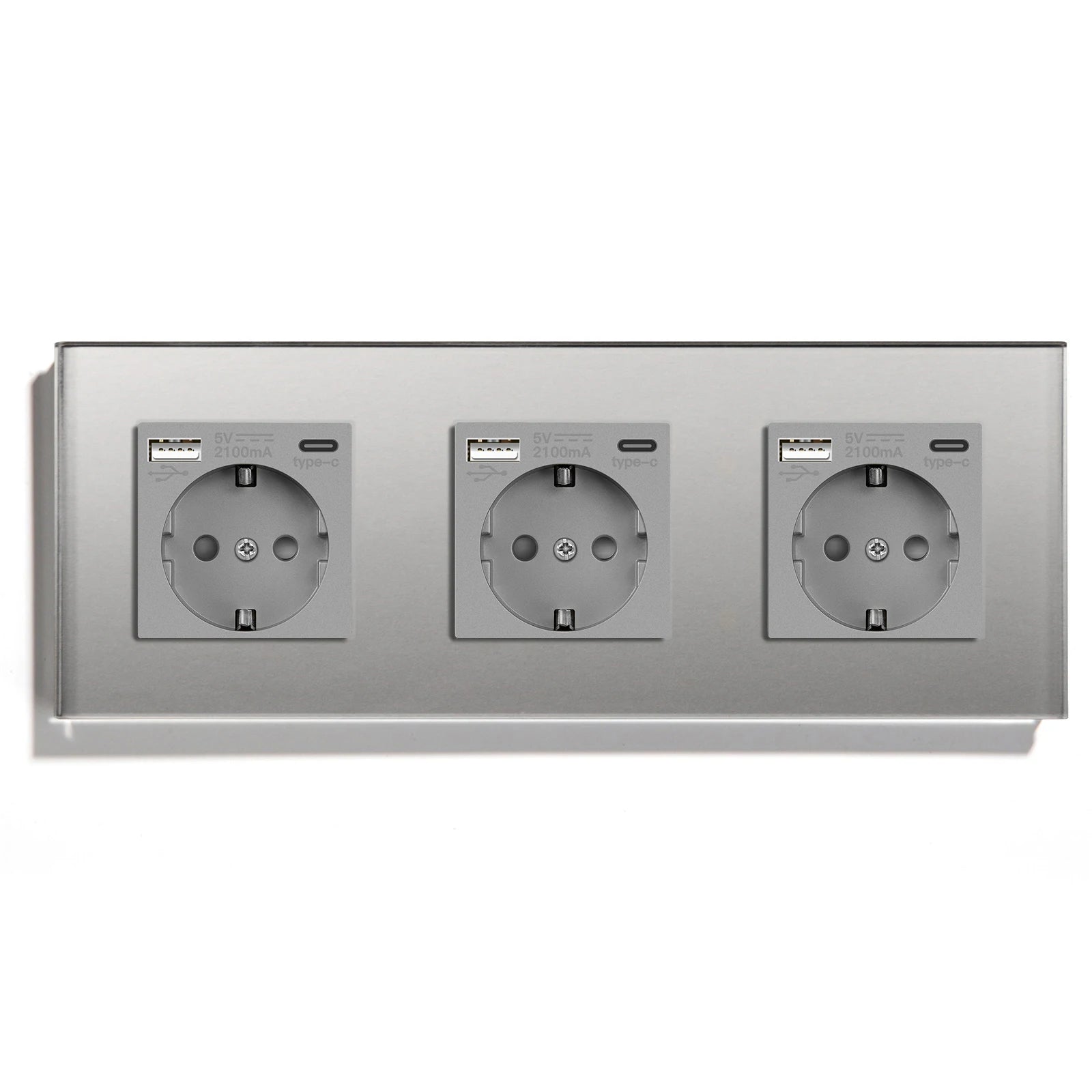 Bseed EU Russia Socket 16A Electric Wall Socket Tempered Glass Crystal Panel 2 Colors Electrical Outlet Home Improvement by MVEnergo