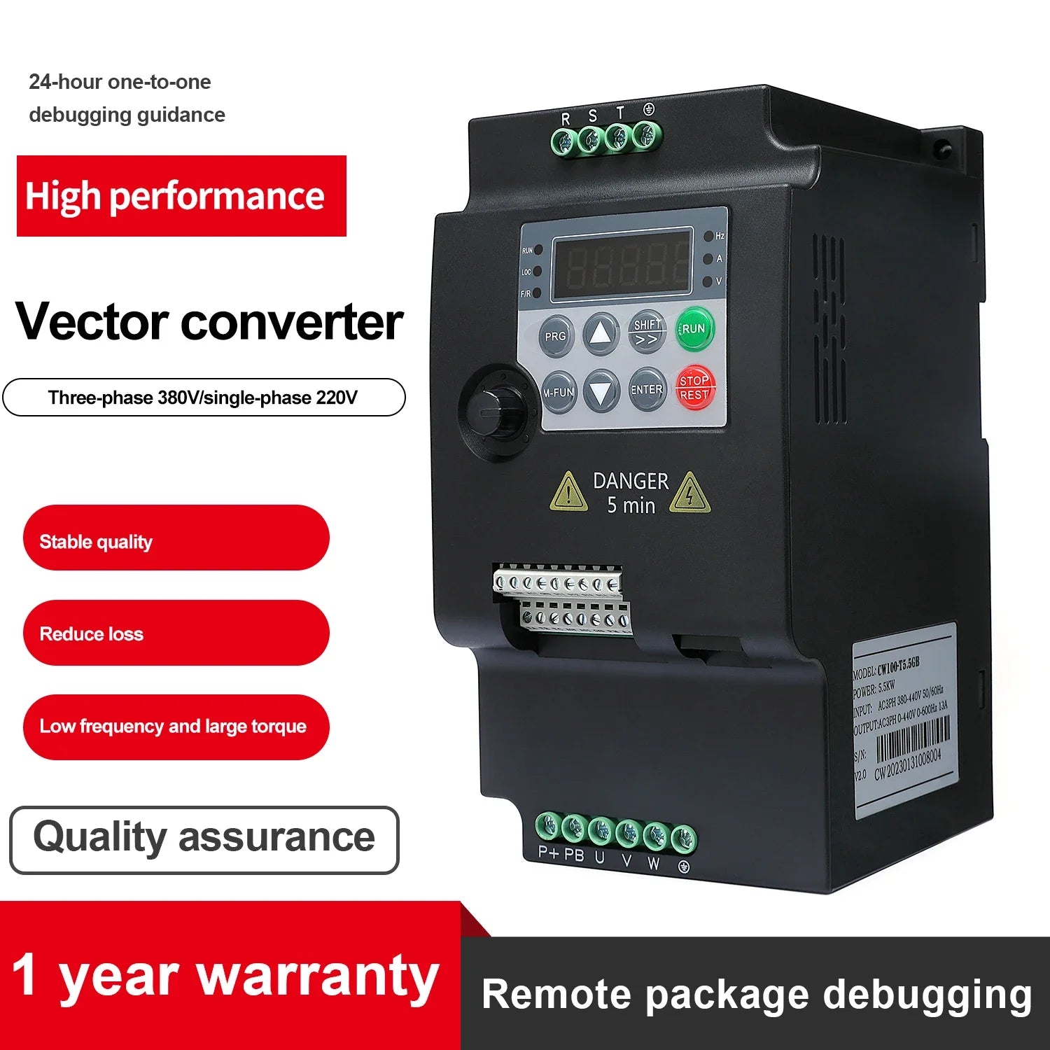 220V 380V 0.75/1.5/2.2/4/5.5KW for Variable Frequency Drive 3 Phase Speed Controller Inverter Motor VFD Inverter by MVEnergo