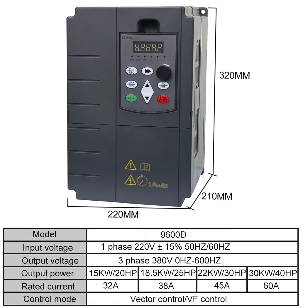 2.2kw/4kw /5.5kw/7.5kw/11kw 220v single phase input 380v 3 phase output AC Frequency Inverter AC drives /frequency converter Nf by MVEnergo