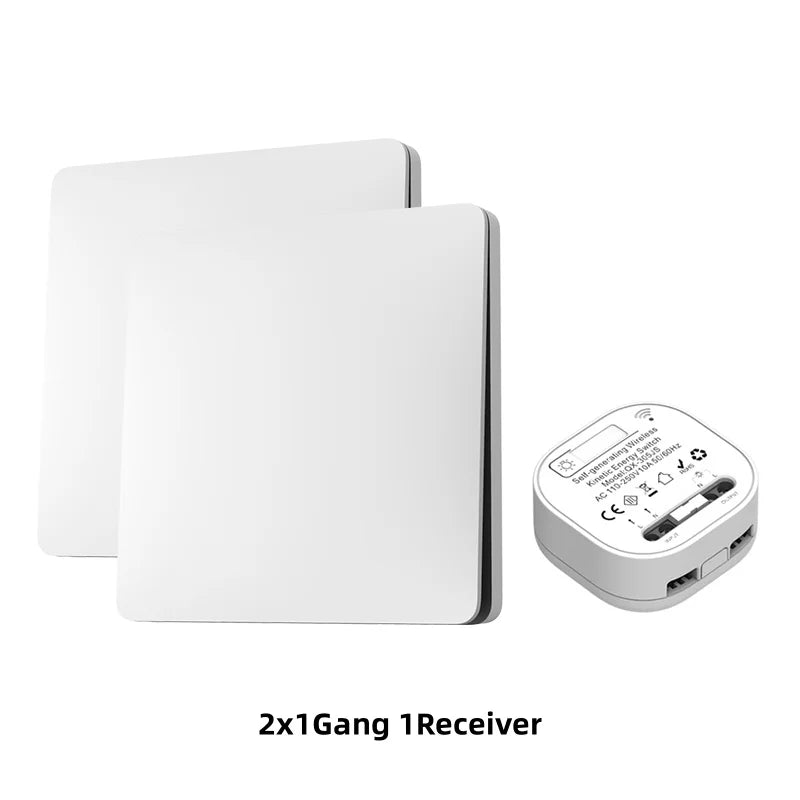 Lunzo RF 433 Self-generating Wireless switch 1 gang No Battery Required Self-Powered Waterproof Remote Control Light Swit by MVEnergo