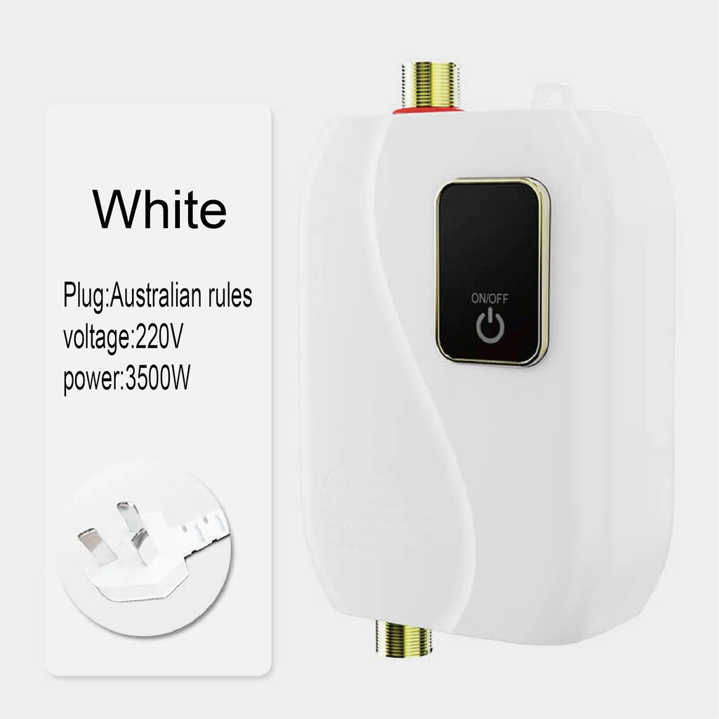 Instant Water Heater 220V 3500W Mini Electric Tankless Hot Water Heater Bathroom Kitchen Washing with LCD Display for Shower Bat by MVEnergo