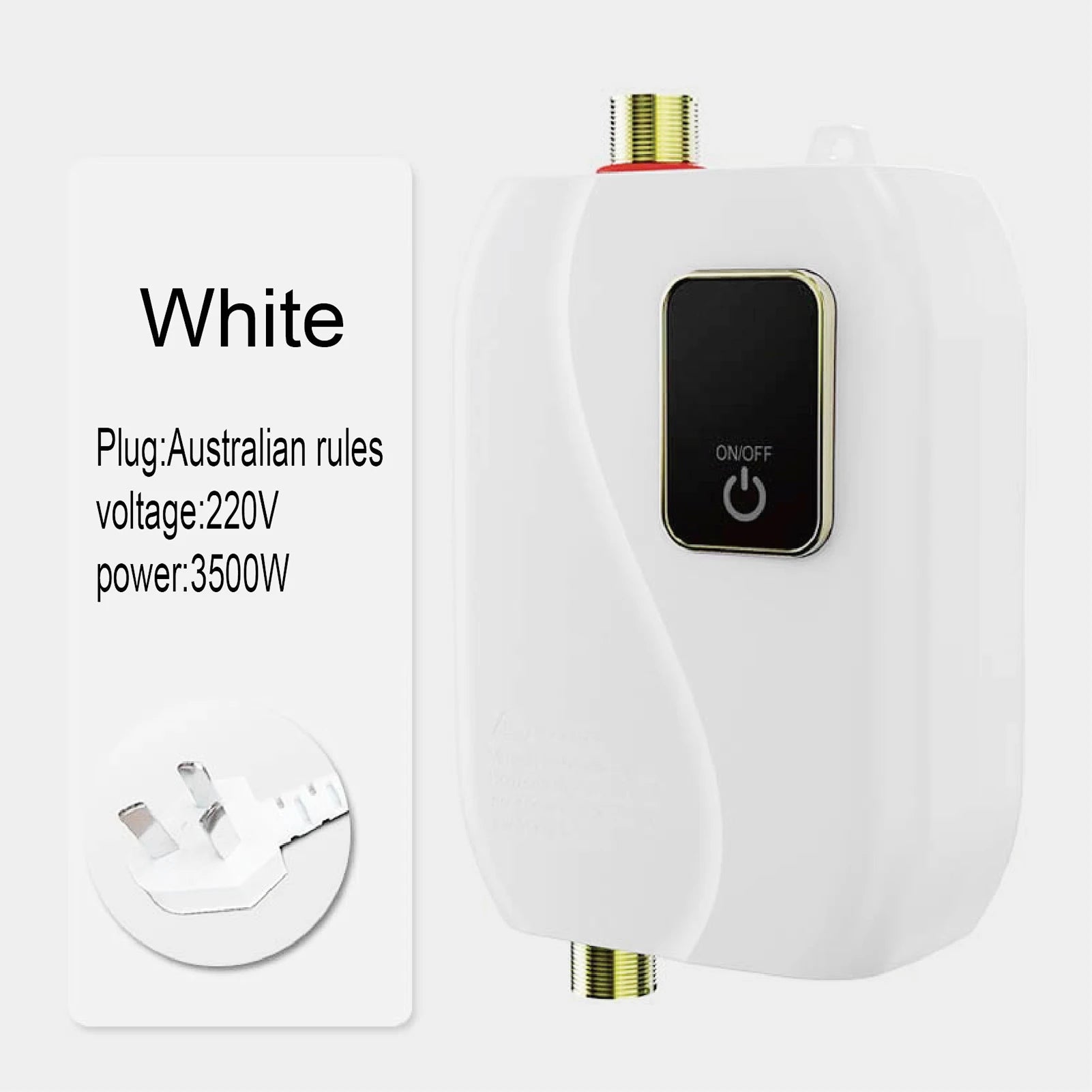 Instant Water Heater 220V 3500W Mini Electric Tankless Hot Water Heater Bathroom Kitchen Washing with LCD Display for Shower Bat by MVEnergo