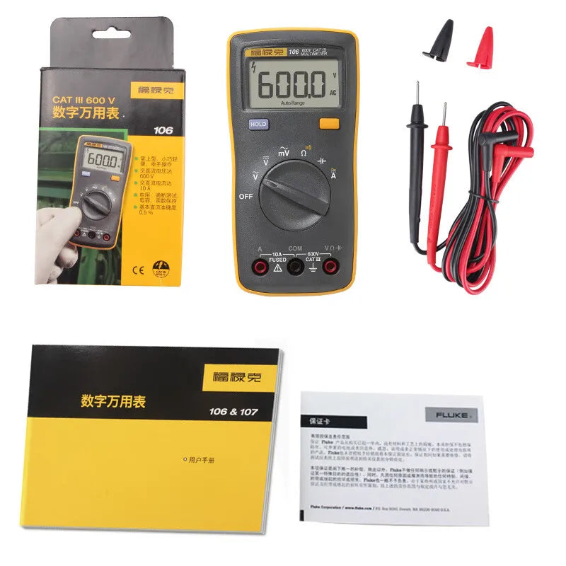 Fluke 101 101KIT 106 107 Handheld Auto-ranging Digital Multimeter Pocket AC/DC Voltage Resistance Capacitance Tester by MVEnergo