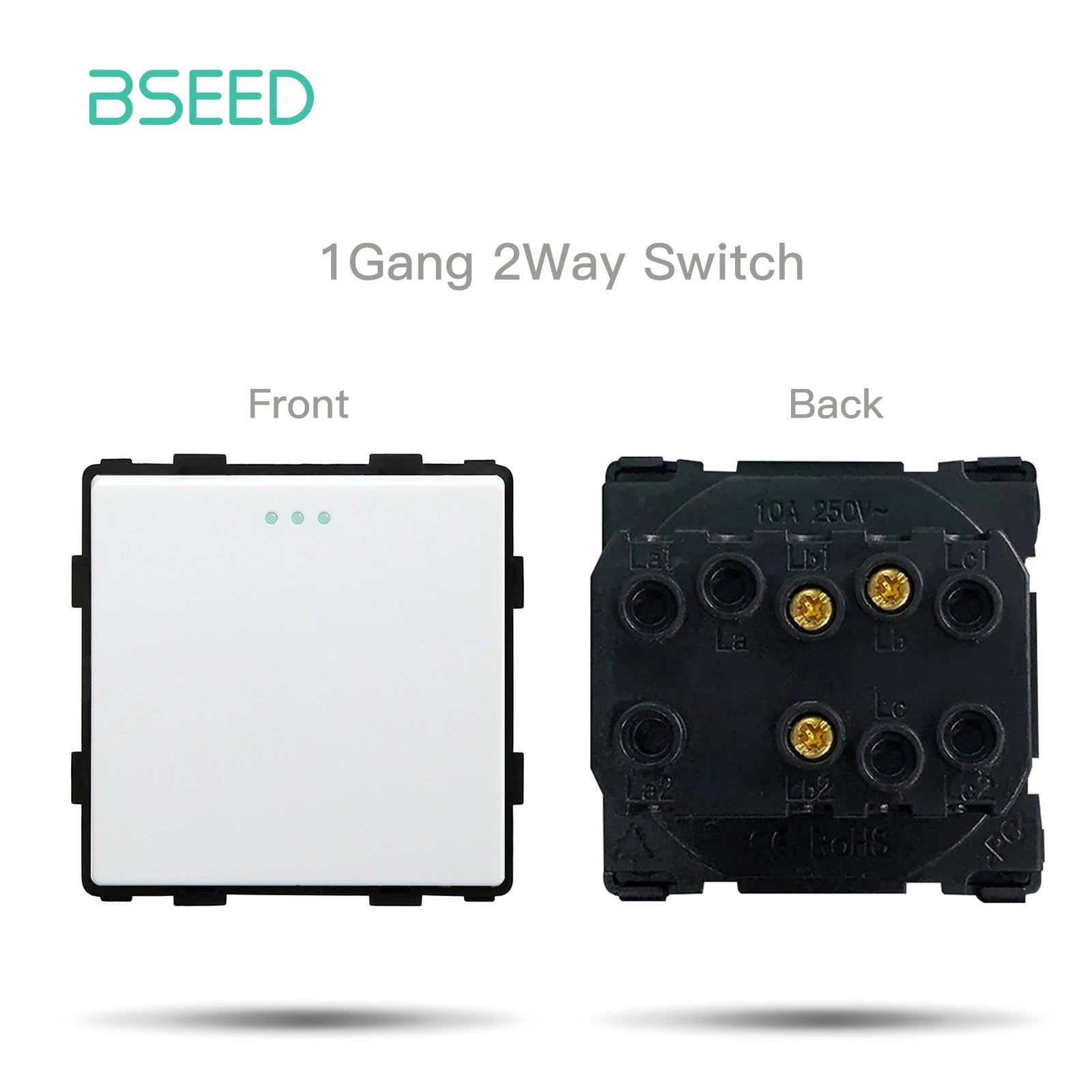 BSEED 1/2/3Gang 1/2Way Wall Button Switch Wall Power Socket Electrical Outlets Part Glass Frame DIY Module Part Free Combination by MVEnergo