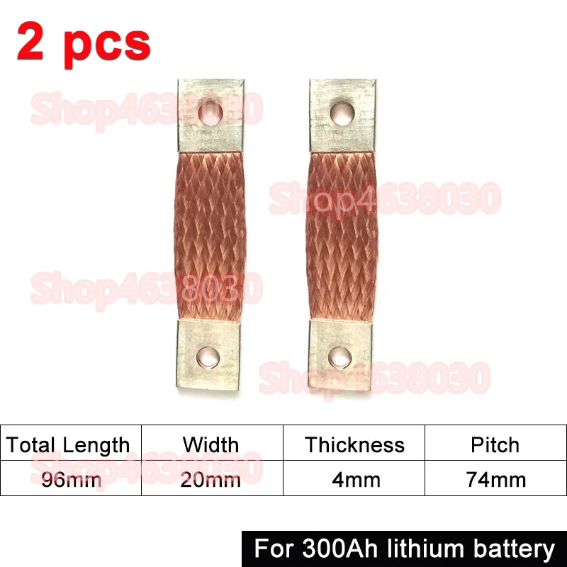230Ah 280Ah 300Ah 12V Busbar Lifepo4 Battery Flexible Copper Connector 56mm 74mm for Lifepo4 Battery Use 1/2/3/4/8pcs