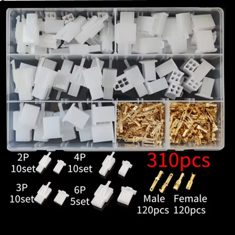 Car Motorcycle Electrical Connectors: 2.8mm 2 3 4 6 9 Pin Wire Terminal Hooks for Male & Female Terminals Assorted Kit by MVEnergo