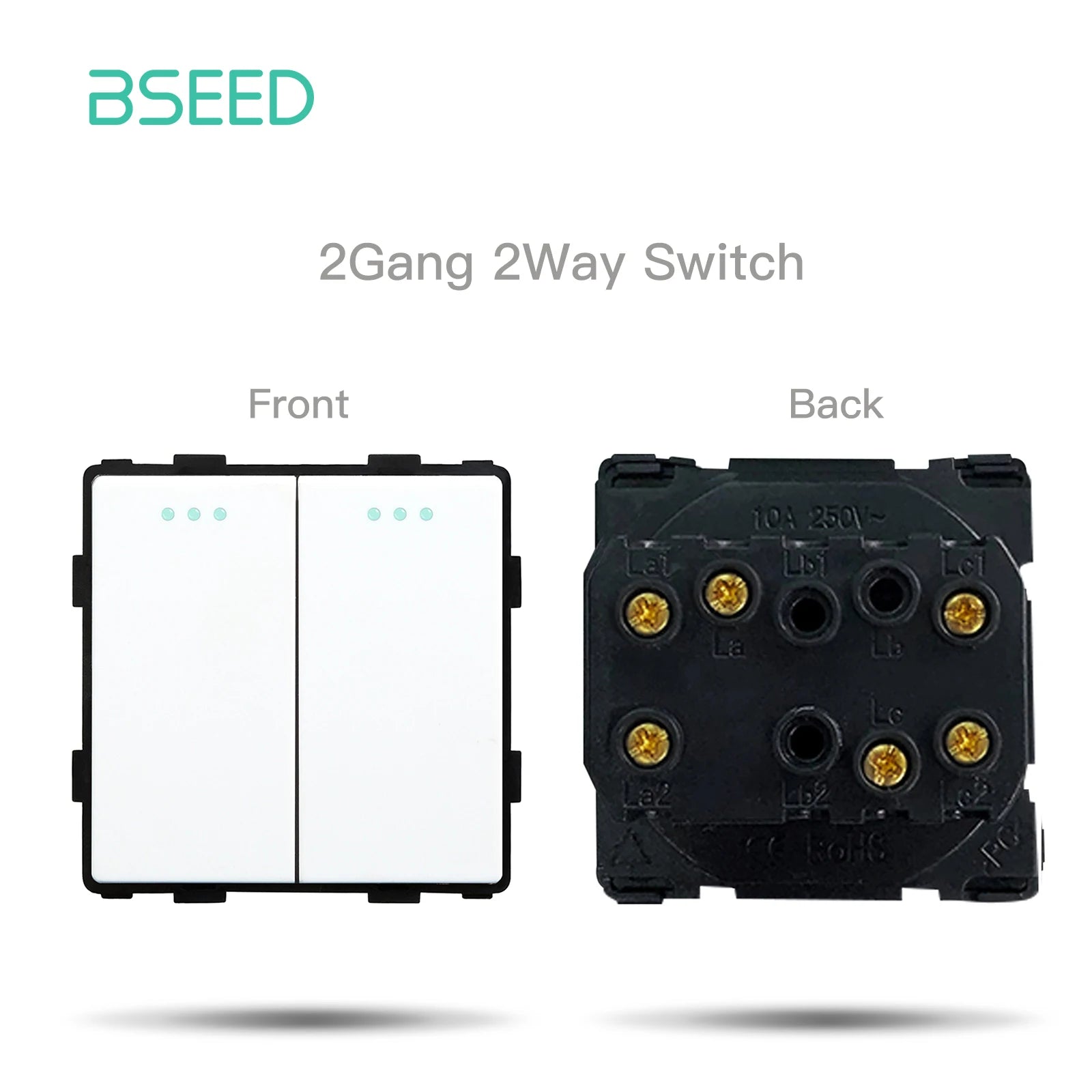 BSEED 1/2/3Gang 1/2Way Wall Button Switch Wall Power Socket Electrical Outlets Part Glass Frame DIY Module Part Free Combination by MVEnergo