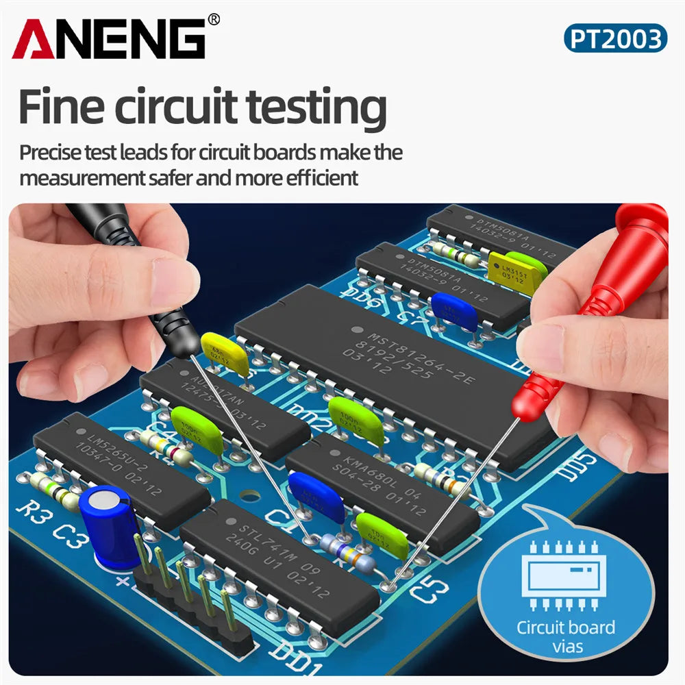 ANENG PT2003 Pen Extension Needle Tip 1 Pair Probe Tip Test Fine tip 1000V/10A Bendable Probe Detachable Accessories Tester Tool by MVEnergo