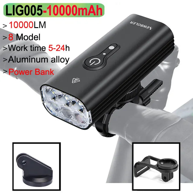NEWBOLER 10000mAh Smart Bicycle Light Front 10000LM Bike Light Waterproof USB Charging MTB Road Cycling Lamp Bike Accessories by MVEnergo