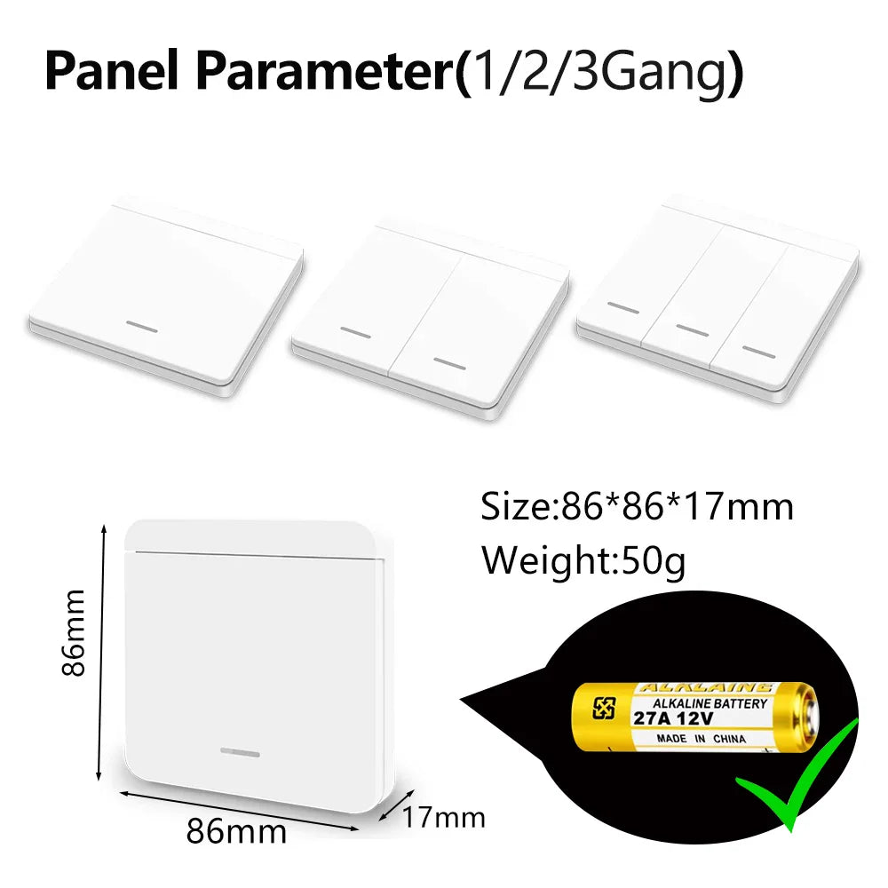 RF 433Mhz Wireless Remote Control Light Switch Push Button Wall Switch AC 110V 220V Relay Receiver Up To 100M Control for Lamp by MVEnergo
