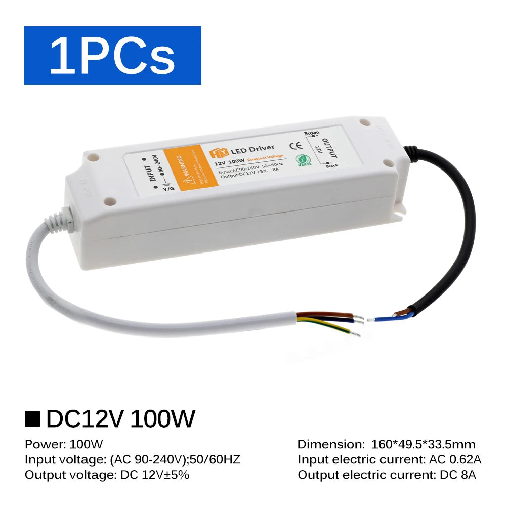 LED Lighting Transformers DC12V 18W 36W 72W 100W LED Driver Power Adapter For LED Strip 12V Power Supply by MVEnergo