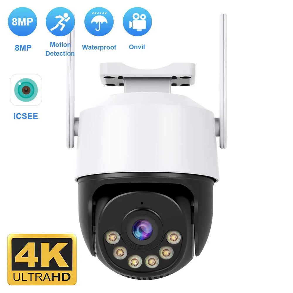 8MP 4K IP Camera 5MP Speed Dome Auto Tracking PTZ Camera Smart Home Outdoor Wireless WIFI Camera Surveillance Monitor iCsee by MVEnergo