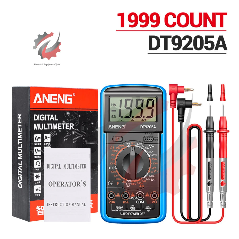 ANENG DT9205A Digital Professional Multimeter AC/DC Voltage Current Tester Capacitance NCV Resistance Ohm Electrical Test Meter by MVEnergo
