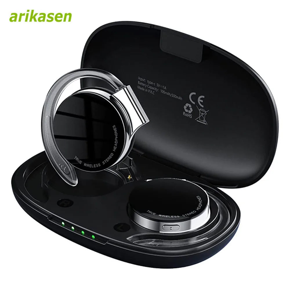 Open Ear Headphones TWS Wireless Bluetooth Earphones Noise Cancelling Microphones Headsets with Lights for Night Runnning Sport by MVEnergo