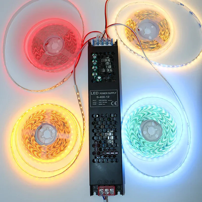 Ultra Thin Driver For LED Strips Constant Voltage Power Supply DC 12V / 24V Lighting Transformers 60W 100W 150W 200W 300W 400W