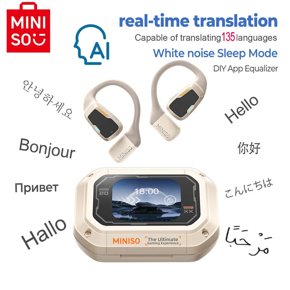 [AI Translator] MINISO M98 Wireless Headphones OWS Sports Bluetooth Earphones Gaming Headset ASMR APP Translation Earbuds IPX5 by MVEnergo