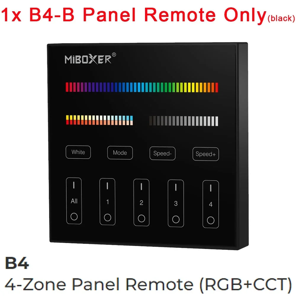 MiBoxer 2.4G Wireless RGBCCT LED Panel Remote FUT100 FUT092 FUT092B FUT088 FUT089 FUT089B FUT089S B3 T3 B4 T4 B0 B8 S2W+ C5 Y3
