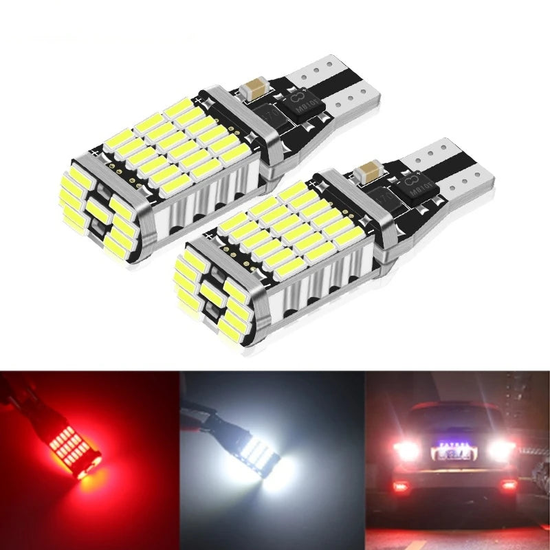 2PCS Signal Lamp T15 W16W 921 912 LED Bulbs Super Bright 4014 45SMD Car Reverse Parking Light Canbus Highlight Backup Tail Light by MVEnergo