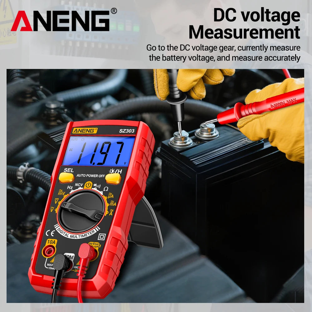 ANENG SZ303 Smart Digital Multimeter 1999 Count Professional AC/DC Voltage Current Electrical Data Retention High Precision Tool by MVEnergo