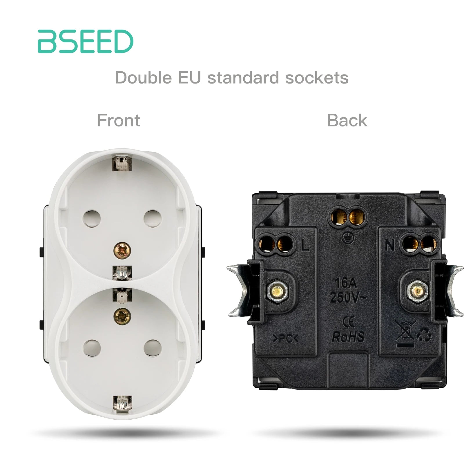 BSEED Glass Frames TV/ST/USB Socket Type-C EU Socket CAT5 RJ45 HDMI Socket Function Parts 1/2Way Mechanical Button Switches Part by MVEnergo