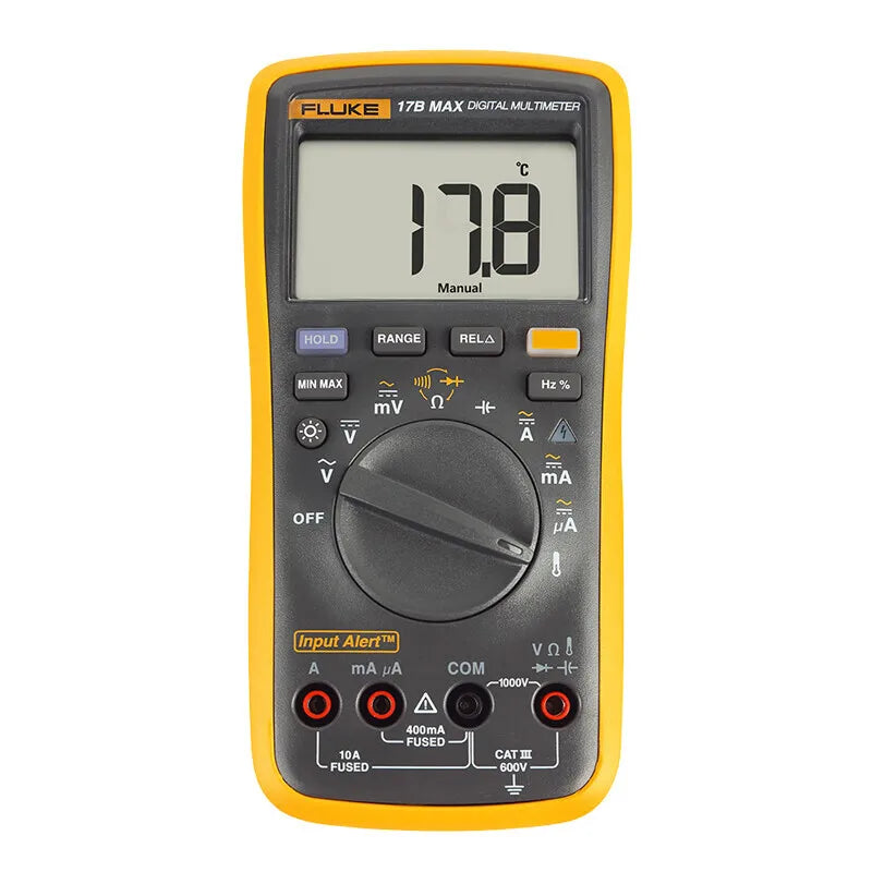 Fluke 15B MAX 17B MAX Series Digital Multimeter Audible/Visual Alarm AC/DC Voltage Current Capacitance Ohm Temperature Tester by MVEnergo
