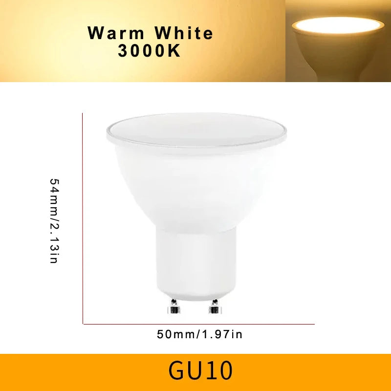 4PCS LED Spotlight Bulb GU10 AC220V 3W 6W 9W 12W 180 Degree Beam Angle High Lumen Indoor LED Energy Saving Lights Bulb by MVEnergo