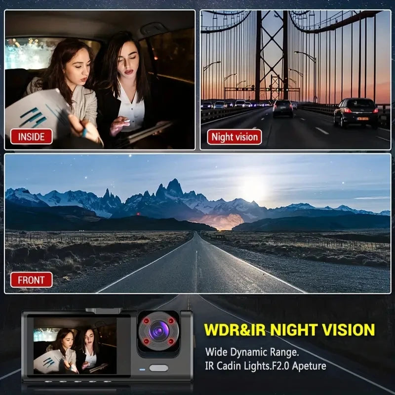 Dash Cam for Cars WIFI APP Car DVR 2/3lens Front Camera Video Recorder Rear View Camera for Vehicle Black Box Car Assecories by MVEnergo