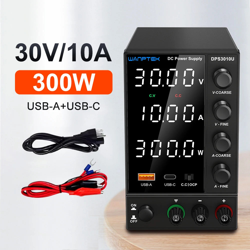 Wanptek DC Power Supply 30V 10A 5A Variable Bench Power Supply Adjustable Lab Power Supply 60V 5A 120V 3A Voltage Regulator by MVEnergo