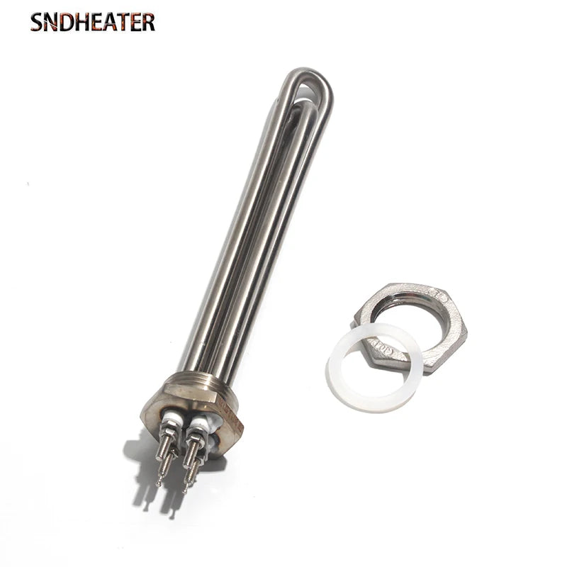 SNDHEATER 12V 24V 36V 48V Water Immersion Heater Low Voltage G1 1/4" DN25 1Inch Thread Induction Heating Tube 304SUS 300W-1.5KW by MVEnergo