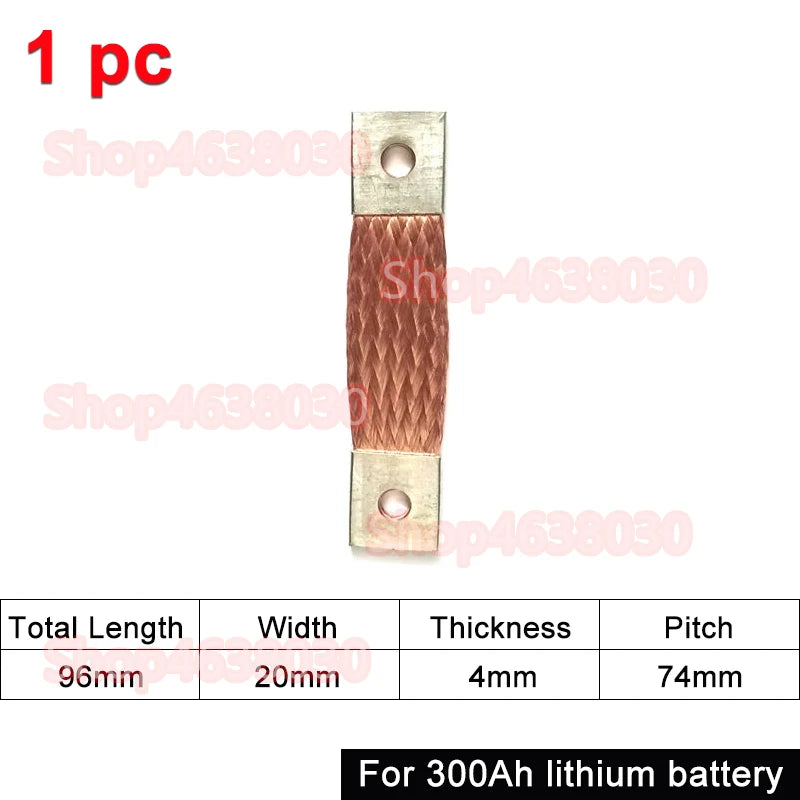 230Ah 280Ah 300Ah 12V Busbar Lifepo4 Battery Flexible Copper Connector 56mm 74mm for Lifepo4 Battery Use 1/2/3/4/8pcs