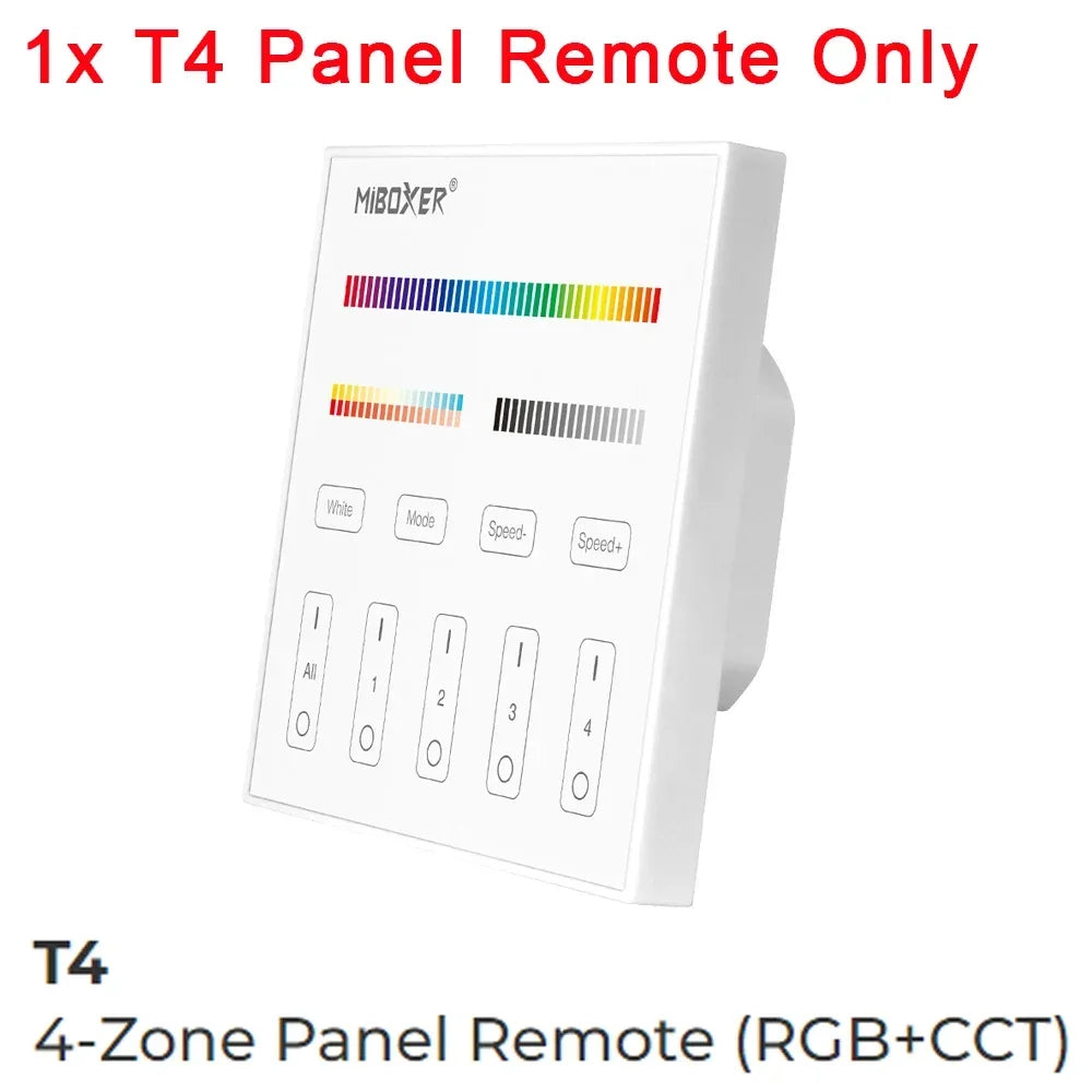 MiBoxer 2.4G Wireless RGBCCT LED Panel Remote FUT100 FUT092 FUT092B FUT088 FUT089 FUT089B FUT089S B3 T3 B4 T4 B0 B8 S2W+ C5 Y3