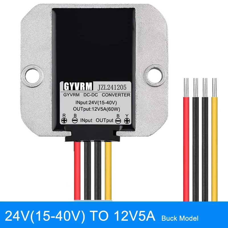 GYVRM 24V 36V 48V 60V to 12V 5A 6A 8A 10A Step-down DC DC Converter 48V-12V Voltage Regulator Buck Car Truck Boat Power Supply by MVEnergo