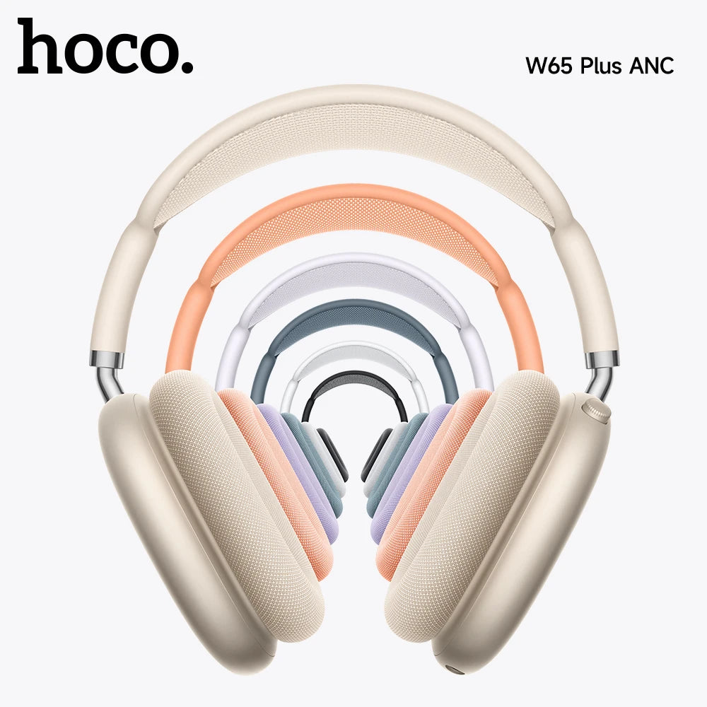 HOCO W65 Plus AirPods Max ANC Noise Reduction Bluetoothe Headphone Over Ear Big Earphones Hifi Headsets With Magnetic Earmuffs by MVEnergo