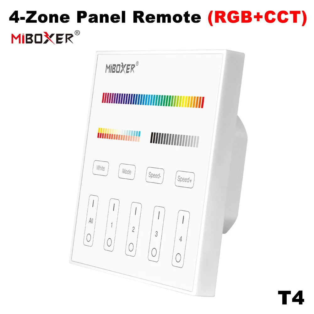 MiBoxer B0 B1 B2 B3 B4 B5 B8 T1 T2 T3 T4 P0 P1 P2 P3 P4 Brightness/CCT/RGB/RGBW/RGBCCT 2.4G Smart Panel Remote Controller Dimmer