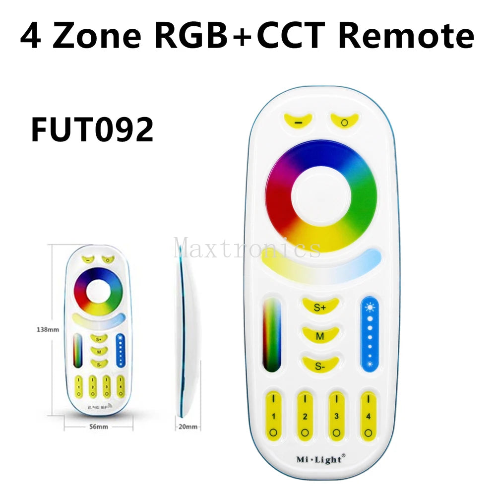MiBoxer 2.4G Wireless RGBCCT LED Panel Remote FUT100 FUT092 FUT092B B3 T3 B4 T4 B0 B8 S2W+ C5 Y3 FUT088 FUT089 FUT089B FUT089S
