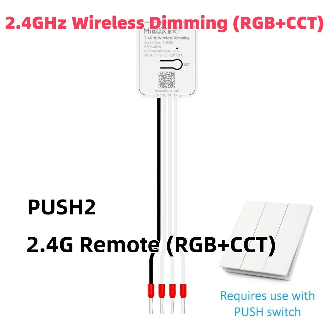 NEW FUT088/92/89/89S/89Z/86 FUT100 C4/5 Y3 PUSH1/2 S2W+2.4G RF Wireless Hand Panel Remote for Miboxer RGBCCT LED Controller Lamp