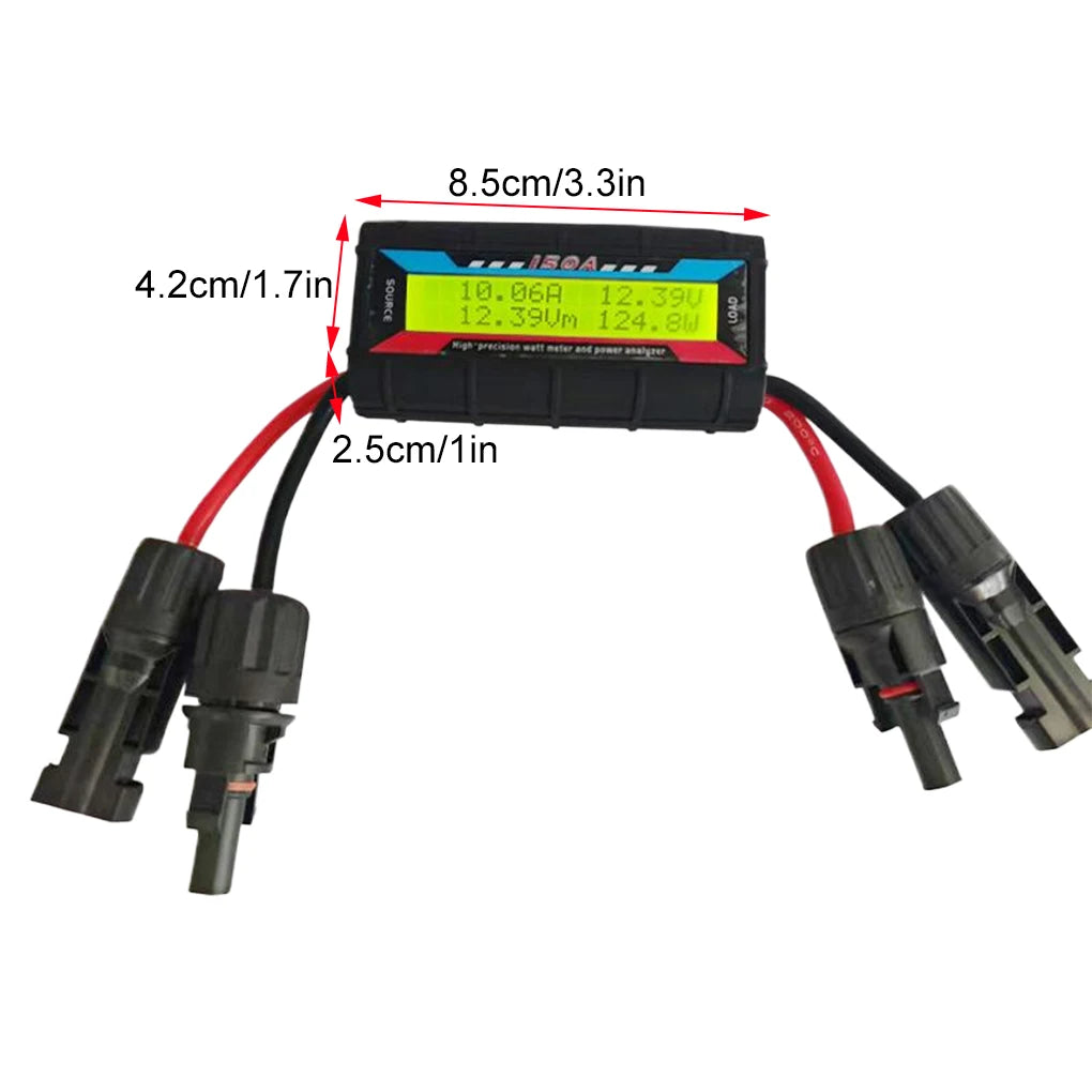 150A/200A Power Meter RC Model Aircraft Power Meter Analyzer Current Power Meter Solar Energy Tester with Photovoltaic Connector