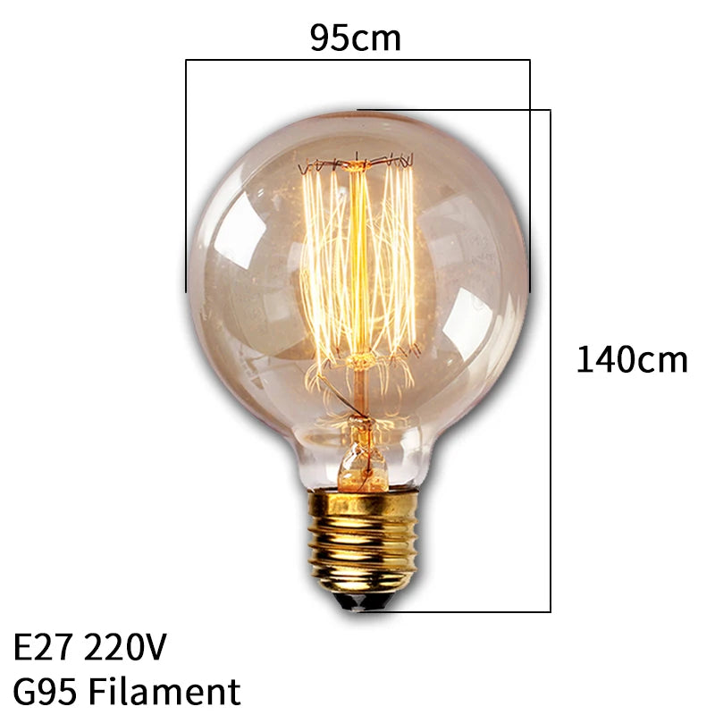 Dimmable Edison Light Bulb E27 40W 220V Retro Vintage Edison Bulb Incandescent Ampoule Bulbs Vintage Edison Lamp Retro Light by MVEnergo