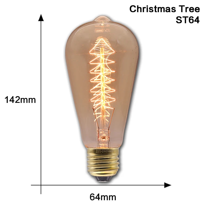 Retro Edison Light Bulb E27 40W 220V 110V Bedroom Industrial Loft Vintage Bulb For Home Decor Filament incandescent Edison Lamp by MVEnergo
