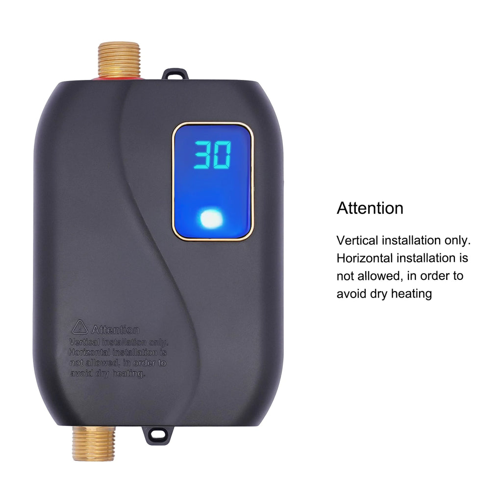 3000W Instant Kitchen Electric Water Heater LED Display 20-50℃ Temperature Adjustable Leakage Dry-heating Protection by MVEnergo