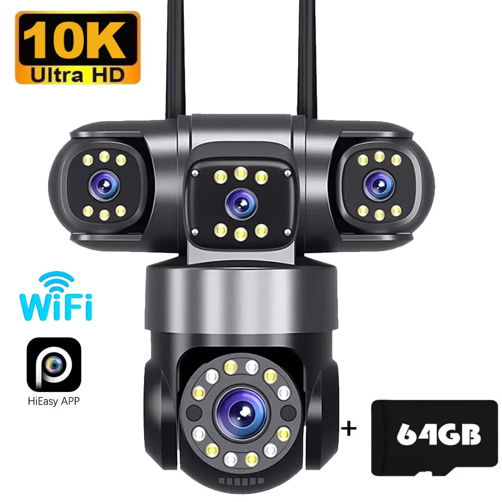 10K 20MP Home Security Outdoor WiFi Camera 4 Lens 4 Screen 360° 16X Zoom CCTV Wireless Surveillance PTZ Cam Security Protection by MVEnergo