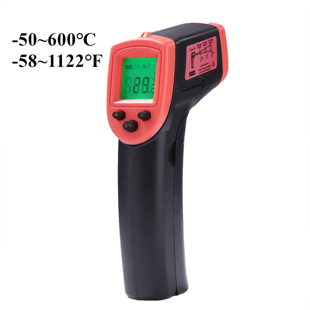 Digital Infrared Thermometer -50~600℃ / -58~1122℉ Contactless Temperature Tester IR Laser Pyrometer LCD Non-Contact Pyrometer by MVEnergo