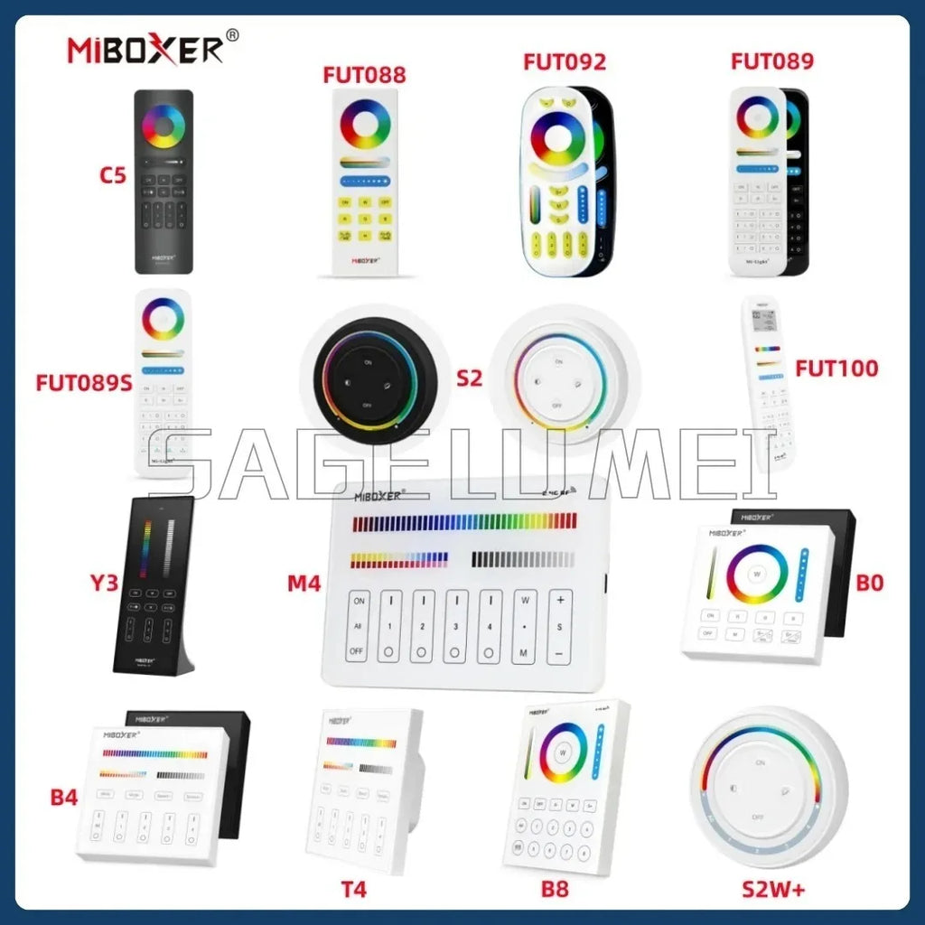 NEW FUT088/92/89/89S/89Z/86 FUT100 C4/5 Y3 PUSH1/2 S2W+2.4G RF Wireless Hand Panel Remote for Miboxer RGBCCT LED Controller Lamp